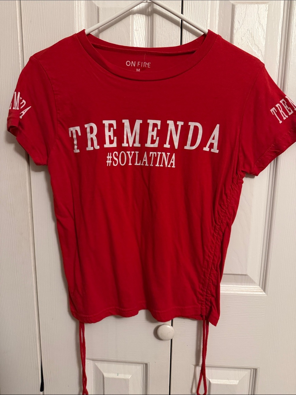 On Fire Red "Tremenda #SoyLatina" Short Sleeve Tee